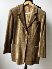 MAX MARA Vintage Virgin Wool Blend Blazer Jacket Made in Italy Camel Gold Sz 40