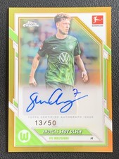 Andreas Skov Olsen 2025-26 Topps Chrome Bundesliga Gold Auto /50 #BA-ASO