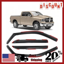 Wind Deflector Fits Dodge Ram 1500 Crew Cab 2009-2018 4pcs 4x In-Channel JDM