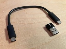 Original Crucial X6 SSD Cable USB 3.2 USB-C male to USB-C male w/ adapter USB-A