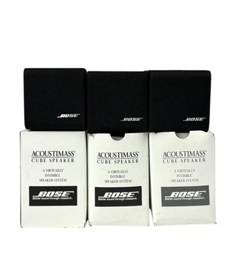 3 Bose Acoustimass Cube Speakers Black Surround Satellite Speaker System NEW