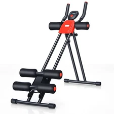 Foldable Adjustable Core Abdominal Trainer AB Crunch Workout Machine W/Display