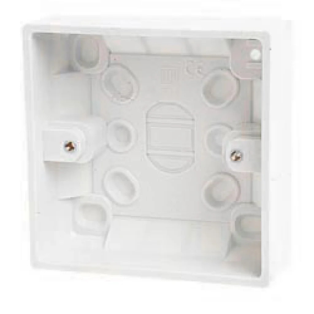 Pattress Box White 32mm 1 Gang Lyvia Electrical 8899