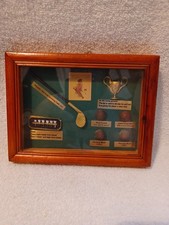 Vintage Golf History Wood Shadow Box - Golf ball Tee History Evolution A-113