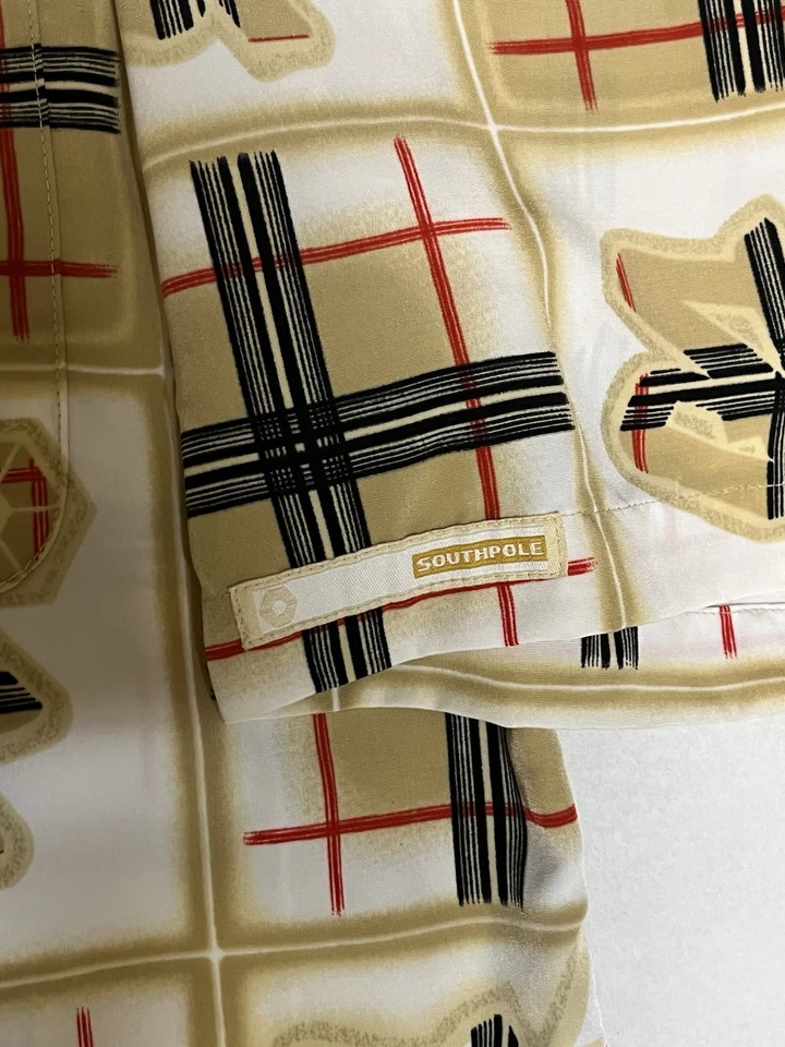 Southpole Men's Short Sleeve Shirt Button-Up Size L Vintage Y2K 90s Geometric - Image 4 of 4