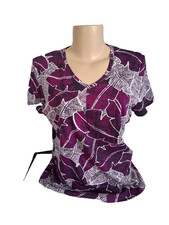 CROFT&BARROW woman Blouse GEOMETRIC 100% COTTON Casual Pull over sexy