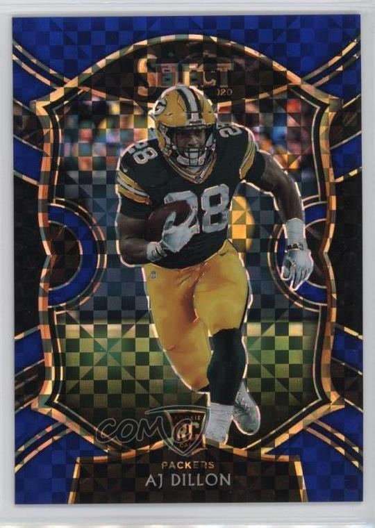 2020 Panini Select Concourse Blue Prizm /175 AJ Dillon #65 Rookie RC