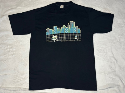Vtg New York City Marathon T Shirt '80s Style Nite Brite M/L Skyline