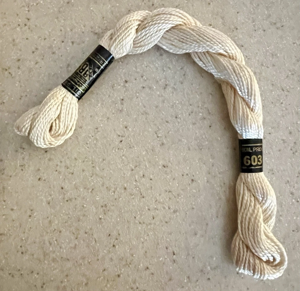 Vintage Collingbourne Danish Mercerized Pearle Cotton #5 ~ 12 Skeins Cream 603 - Image 3 of 4