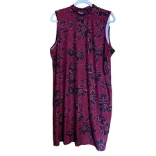 APT 9 Dress Womens XL Multicolor Floral Print Stretch Mock Tunic