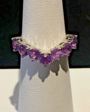 NWT AMETHYST WISHBONE CHEVRON RING SIZE 5 (1.60 CTW) 925 STERLING SILVER