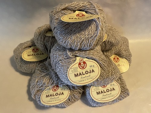 SET 10 Knäuel Maloja Feinboucle Wollmischung Garn, '231' hellbraun und weiß 50g Knäuel - Bild 1 von 2