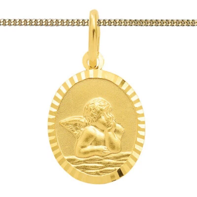 FACHHANDEL-DIREKT Baby Geburt Kinder Taufe Schutzengel Echt Gold 333 mit Silber Kette vergoldet