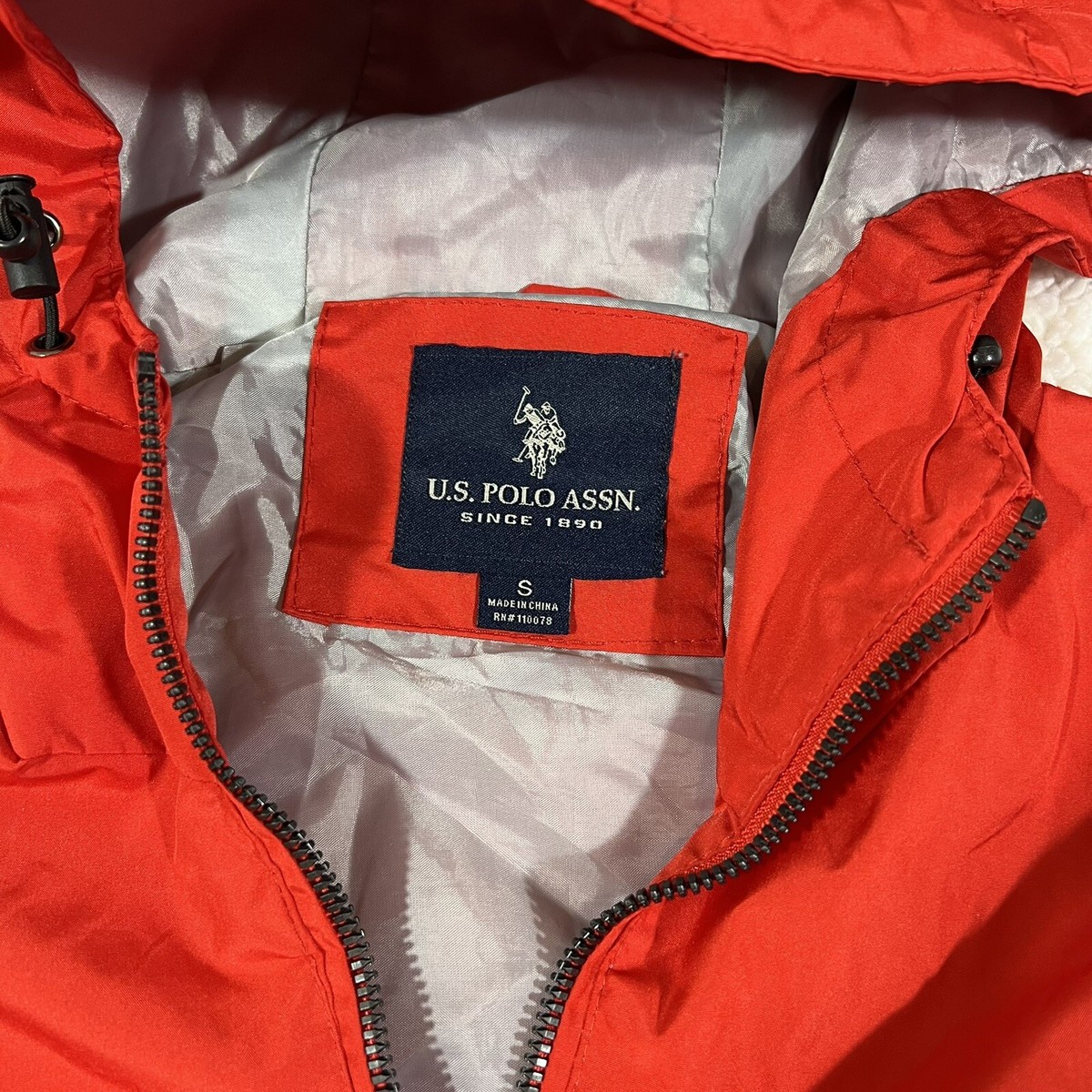 U.S.POLO ASSOCIATION Hooded Zip Front Windbreaker RN#110078