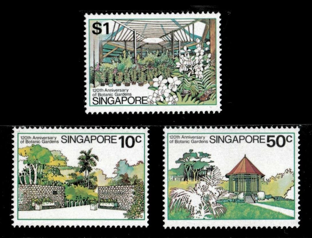 Singapore 1979 - Botanic Gardens, 120 Years - Set of 3v - Scott