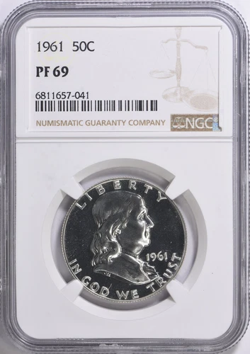 1961 Franklin Half Dollar 50c Proof NGC PF 69 (041)