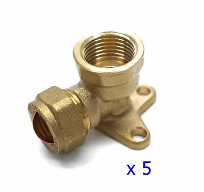 5 Stück x 15 mm x 1/2 Zoll MESSING WANDPLATTE WINKEL GARTEN AUSSEN WASSERHAHN ARMATUR