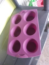 tupperware Moule Silicone 6 Gros Muffins  Violet Utilisé 1 Fois 