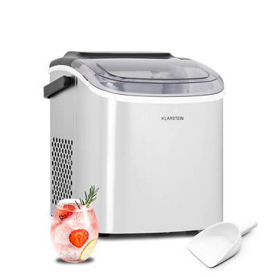 Eiswürfelmaschine Eiswürfelbereiter Gerät Ice Cube Maker Display 1,3 L Silber  