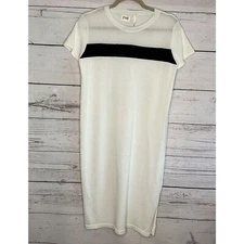 Anthropologie 2Day Womens Size M White Stretchy Crepe Knee Length Shift Dress
