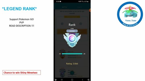 Pokemon Go Pvp Gbl Legend Rank 3000 Elo Read Description Ebay