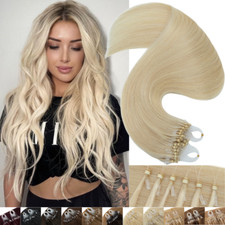 Micro Ring Loop Tip Remy Human Hair Extensions Micro Beads Link Hair BLONDE 100S