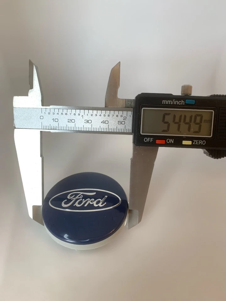 Juego de tapacubos centrales de rueda azul para Ford - 4 piezas tapacubos cubiertas de llanta Foto 3 de 4