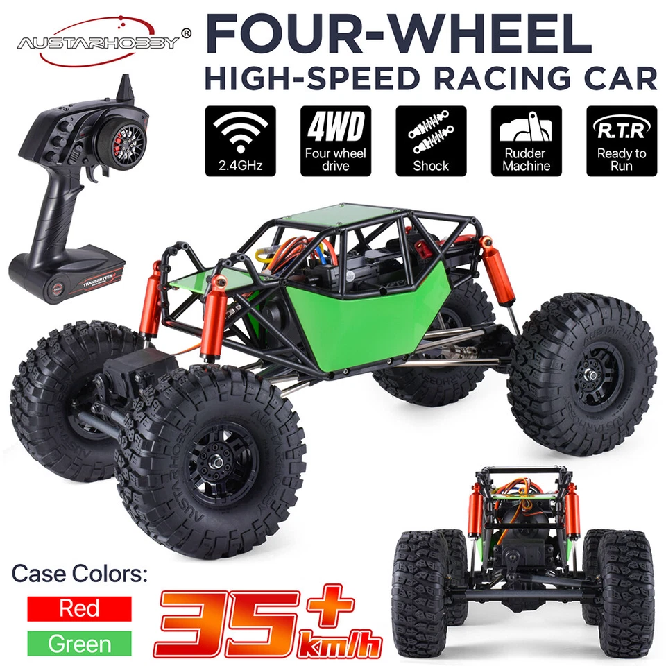 AUSTARHOBBY AX-8504 1/10 4WD 2.4G 35KM/H Rock Crawler RC Car w/ Tube Roller Cage - Image 3 of 4