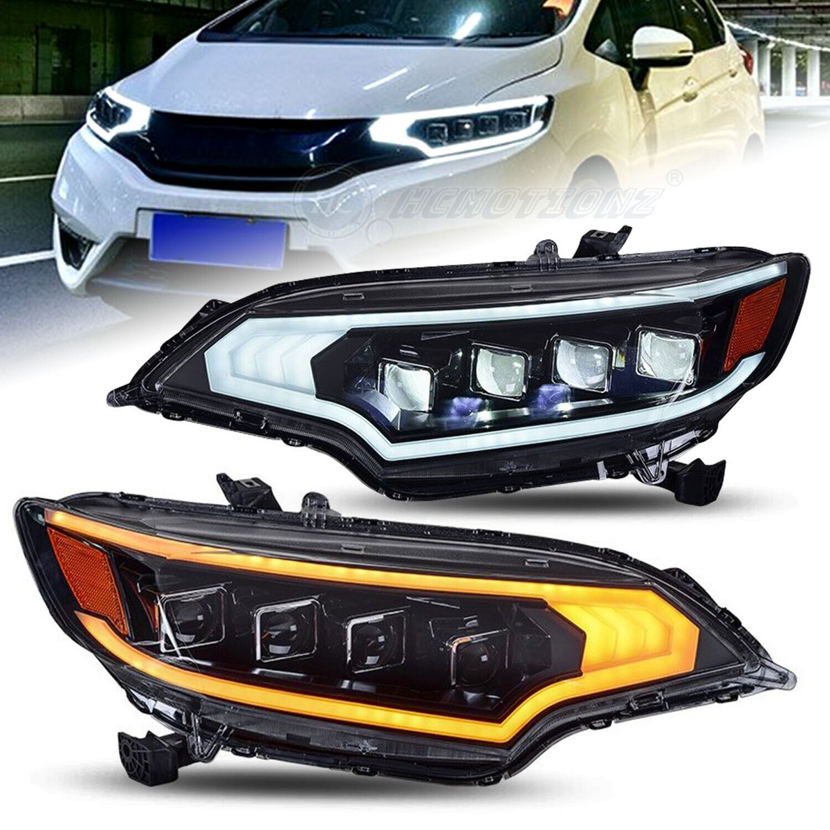 HC LED Headlights For Honda FIT/JAZZ 2013-2020 Sequential with