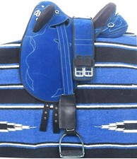 Neuer synthetischer australischer Stock Sattel mit Horn Set blau