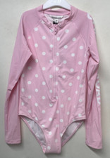 Country Road Girls 10 Logo Spot Swimsuit Pale Pink Polka Dot Swimwear 60278904