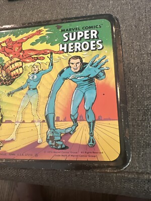 70s MARVELコミックス スーパーヒーロー ブリキランチボックス Vintage 1976 Marvel Comics Super Heroes Metal Lunch Box - Spider