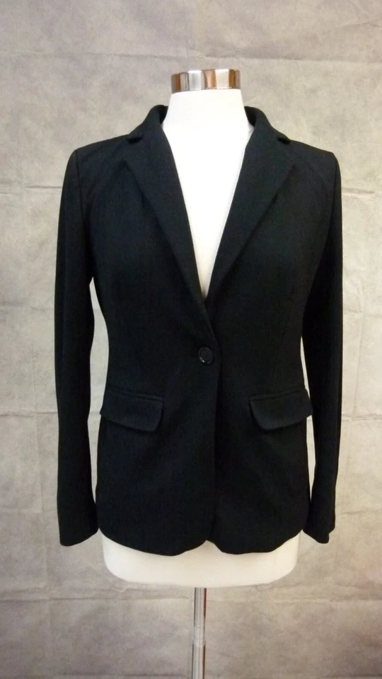 Blazer abrigo deportivo negro de un botón Loft para mujer talla 6 Foto 3 de 4