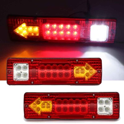 2Pcs LED Truck Trailer Tail Lights Tail Turn Signal Brake Light Running Reverse