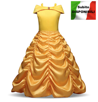 Bella Y Bestia Vestido Carnaval Máscara Hermosa Cosplay Niña Hasta BELLEZ04