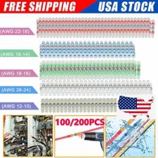 100/200 Solder Seal Sleeve Heat Shrink Butt Wire Connectors Terminals Waterproof