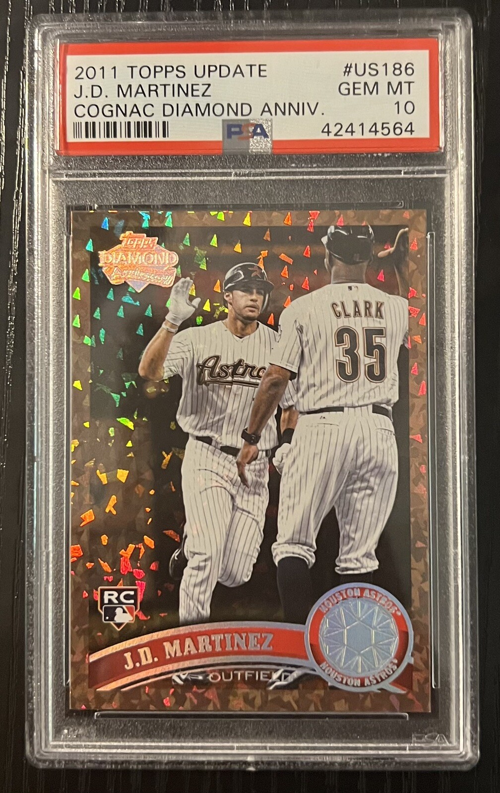 2011 Topps Update JD Martinez Cognac Diamond Anniversary Rookie PSA 10 RC Pop 27