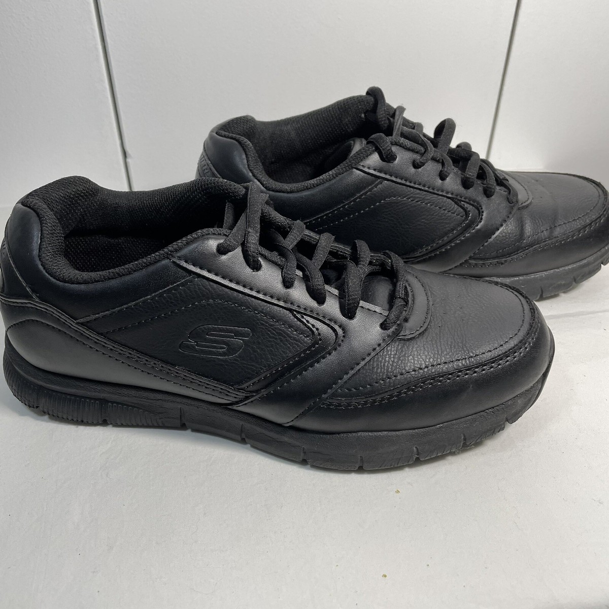 Skechers Men\'s Slip Resistant Memory Foam Black Work Shoes SZ 7 NEW Skechers Men main image 4