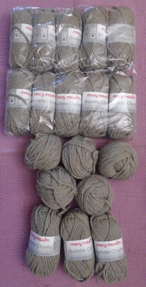 Mary Maxim Starlette Chunky Yarn - 18 skein lot - Color: Latte - Some New Skeins - Image 3 of 4