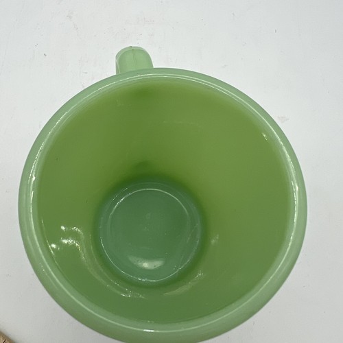 RARE Vintage Fire King Jadeite flat bottom D Handle Mug Rolled Base 1948-1950 - Picture 5 of 9