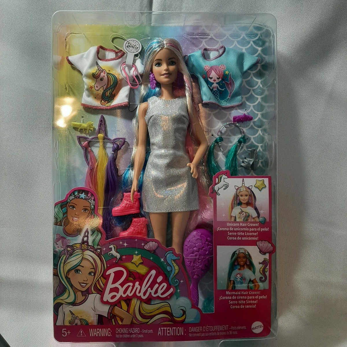 Barbie Fantasy Hair Doll with Mermaid and Unicorn Looks Brand New
