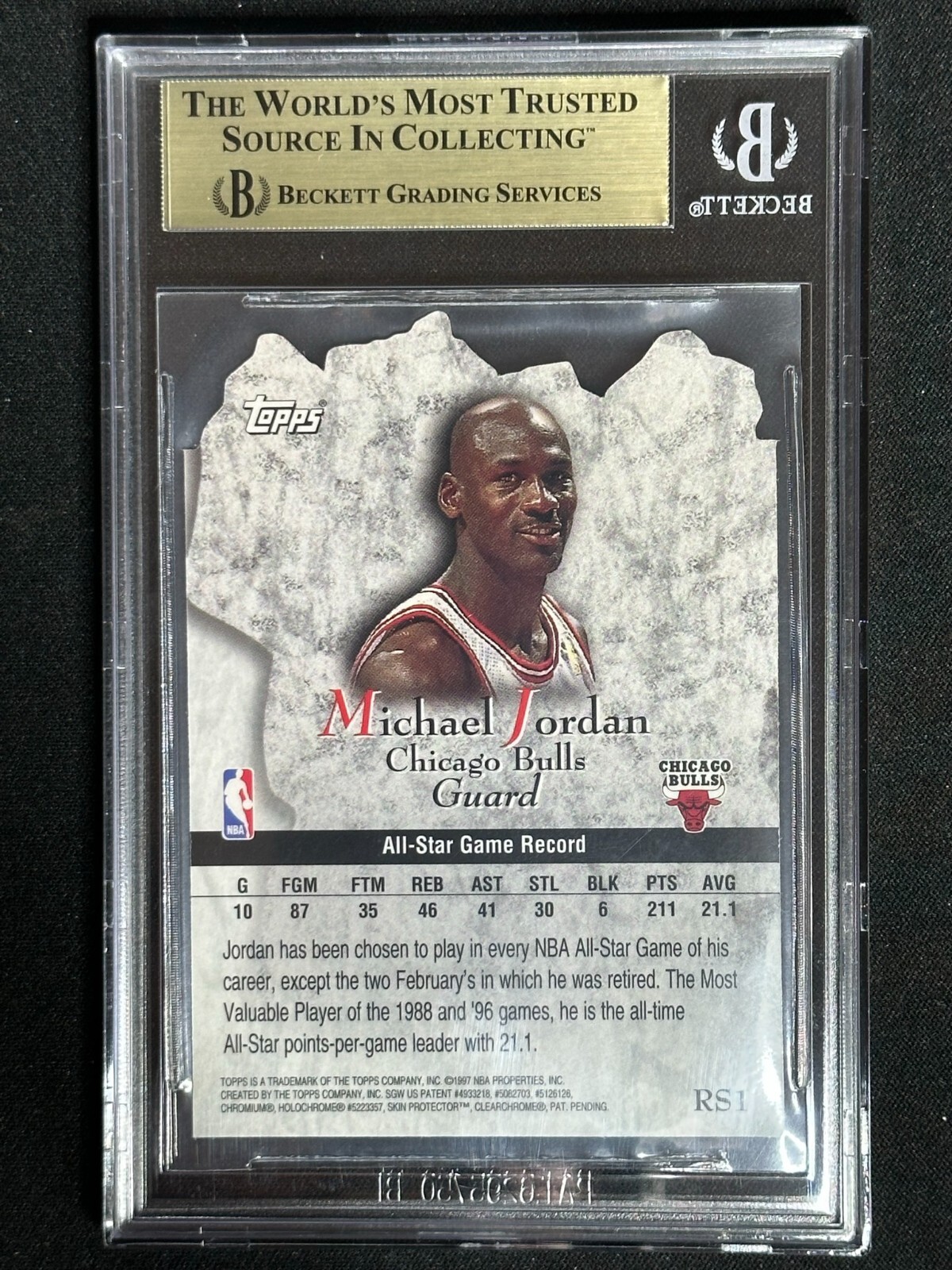 1997 Topps Rock Stars Michael Jordan #RS1 BGS 9.5 GEM MINT Chicago Bulls HOF - Picture 2 of 2