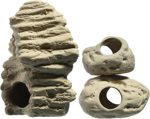 Aquarium Fish Tank Decoration Rock Caves Ceramic Betta Hideout Cichlid Cave Hide