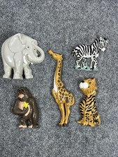 Vintage Burwood Zoo Animals Wall Hanging Decor Room Nursery Set of 5 Made in USA