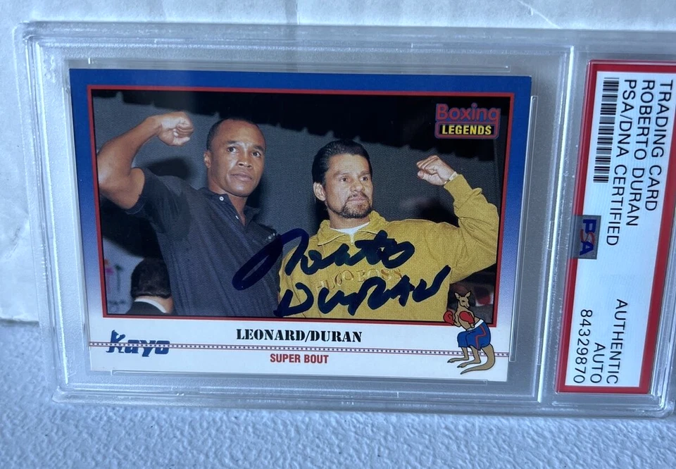 Roberto Duran "Boxing" Autographed Signed 1991 Kayo Boxing Legends Card PSA - Image 4 of 4