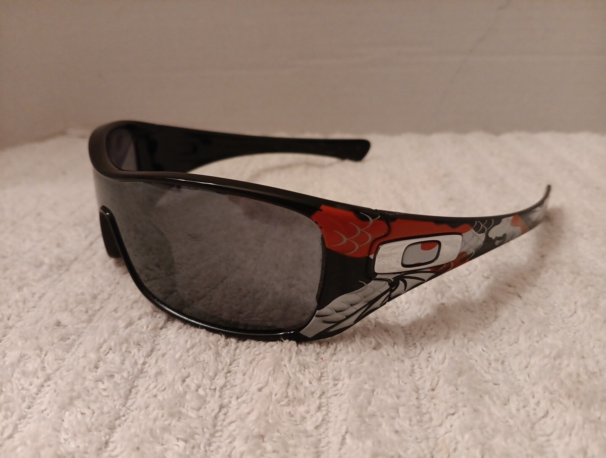 OAKLEY ANTIX Sunglasses Ernesto Fonseca KOI Print Polished Black