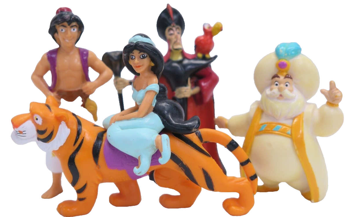 1992 Disney Aladdin Action Figure Lot Jasmine Rajah Tiger Sultan