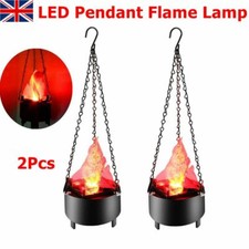 2Pcs Electronic Brazier Lamp Artificial Fake Fire Simulated Hanging Flame Light
