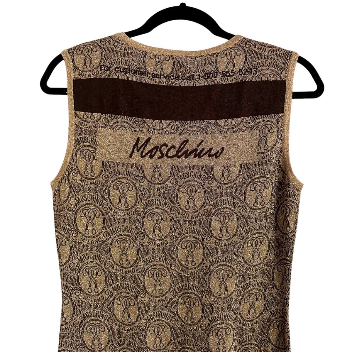 MOSCHINO Teddy Bear Credit Card Collection Knit Mini Dress