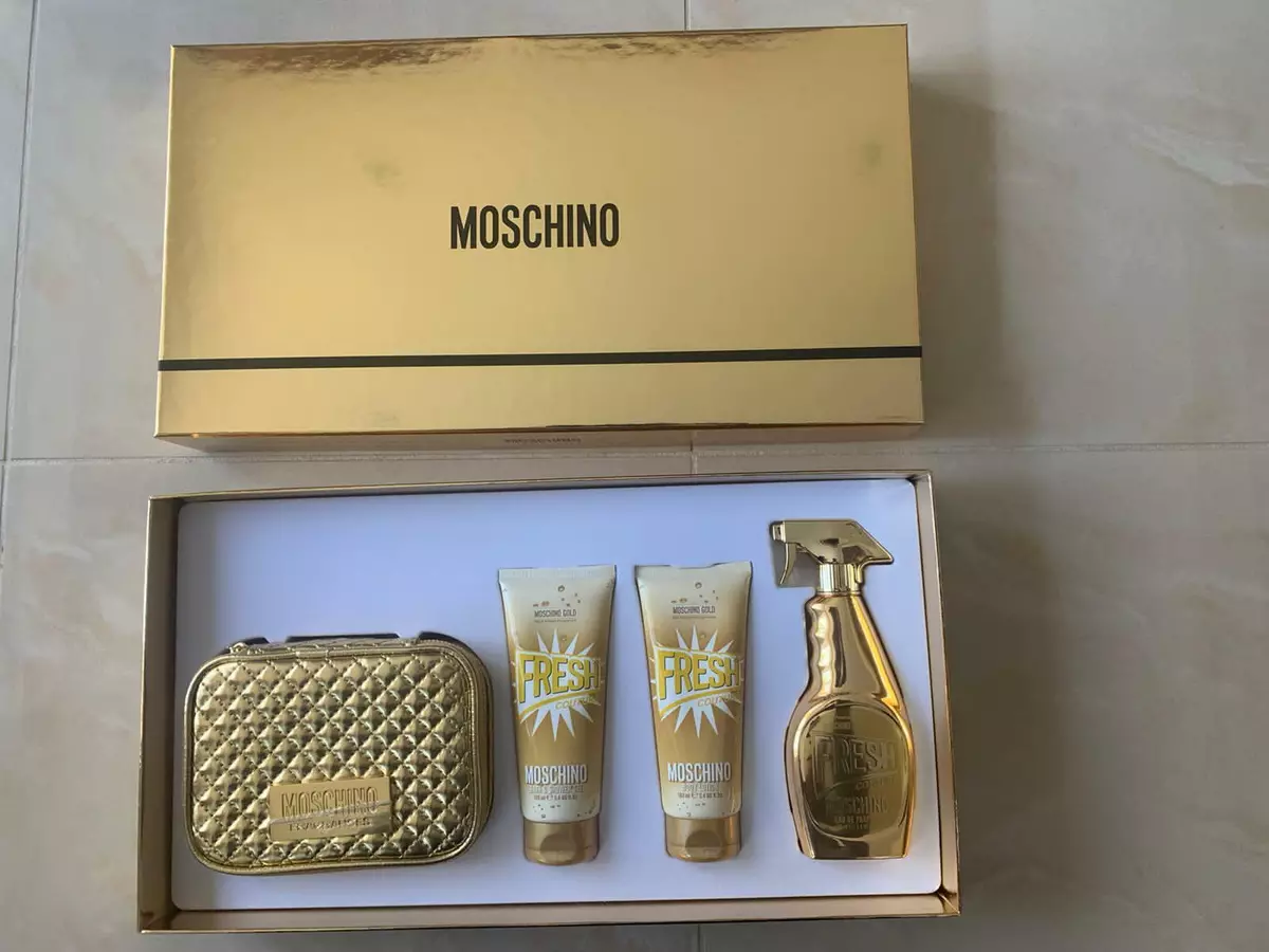 Moschino Gold Fresh Couture Womens Gift Set 100ml edp body lotion